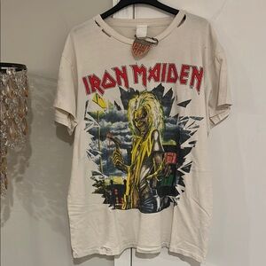 MadeWorn Iron Maiden Graphic Tee - White, Red, Yellow, Green